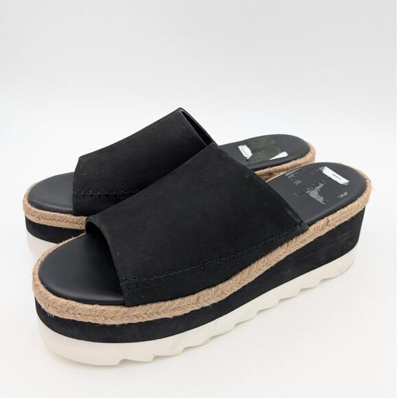 Free People Santorini Platform Slide Sandal Women's Black Size US11 EU42 - Picture 1 of 12